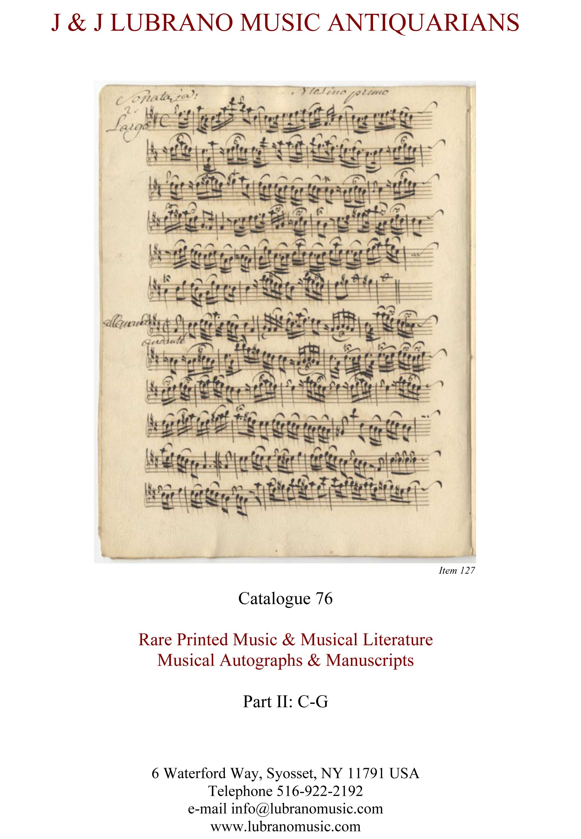 Catalogue 76 - Part II: C-G