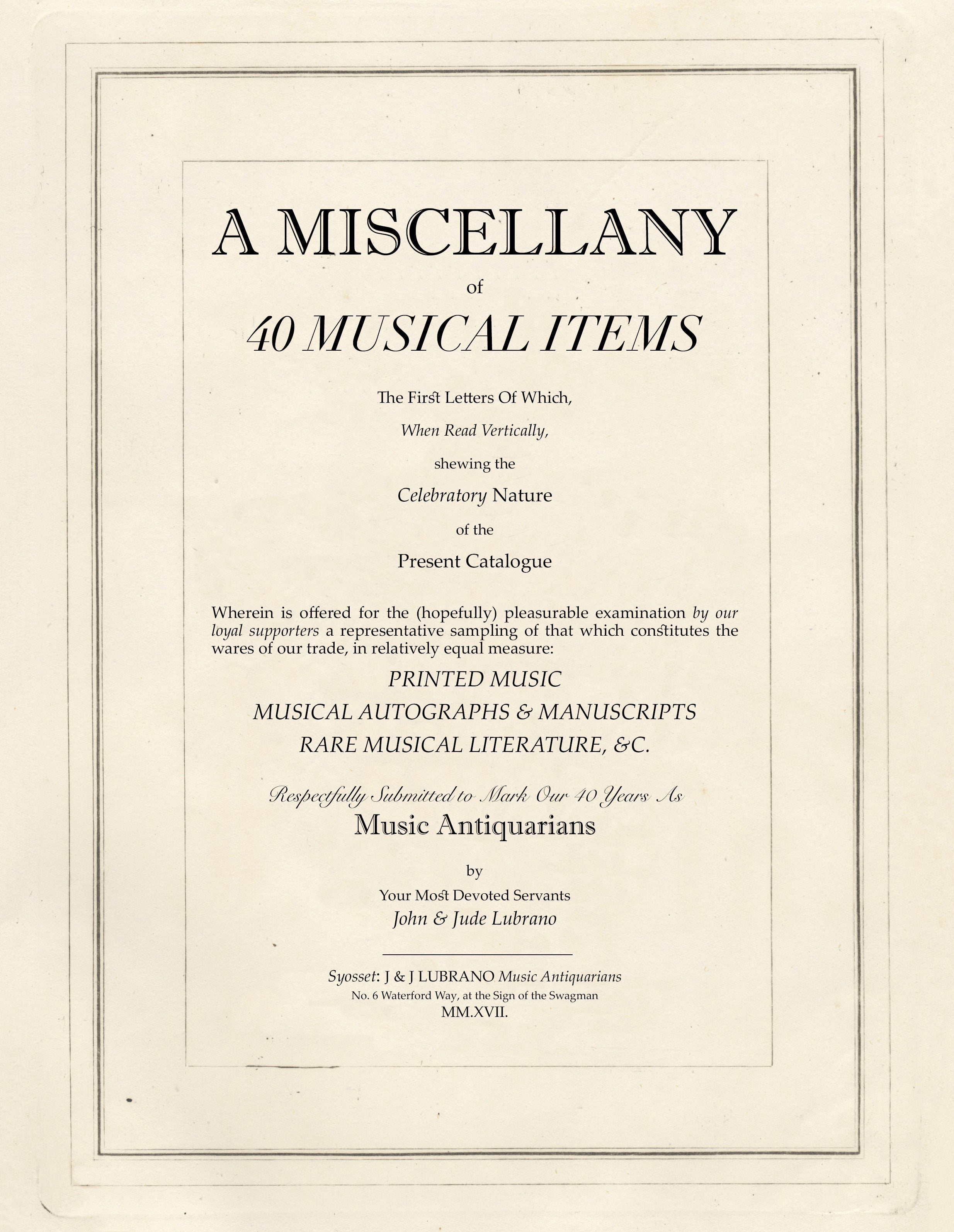 A Miscellany of 40 Musical Items