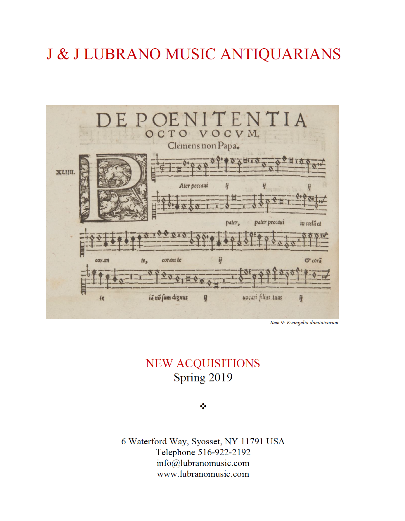 New Acquisitions Spring 2019