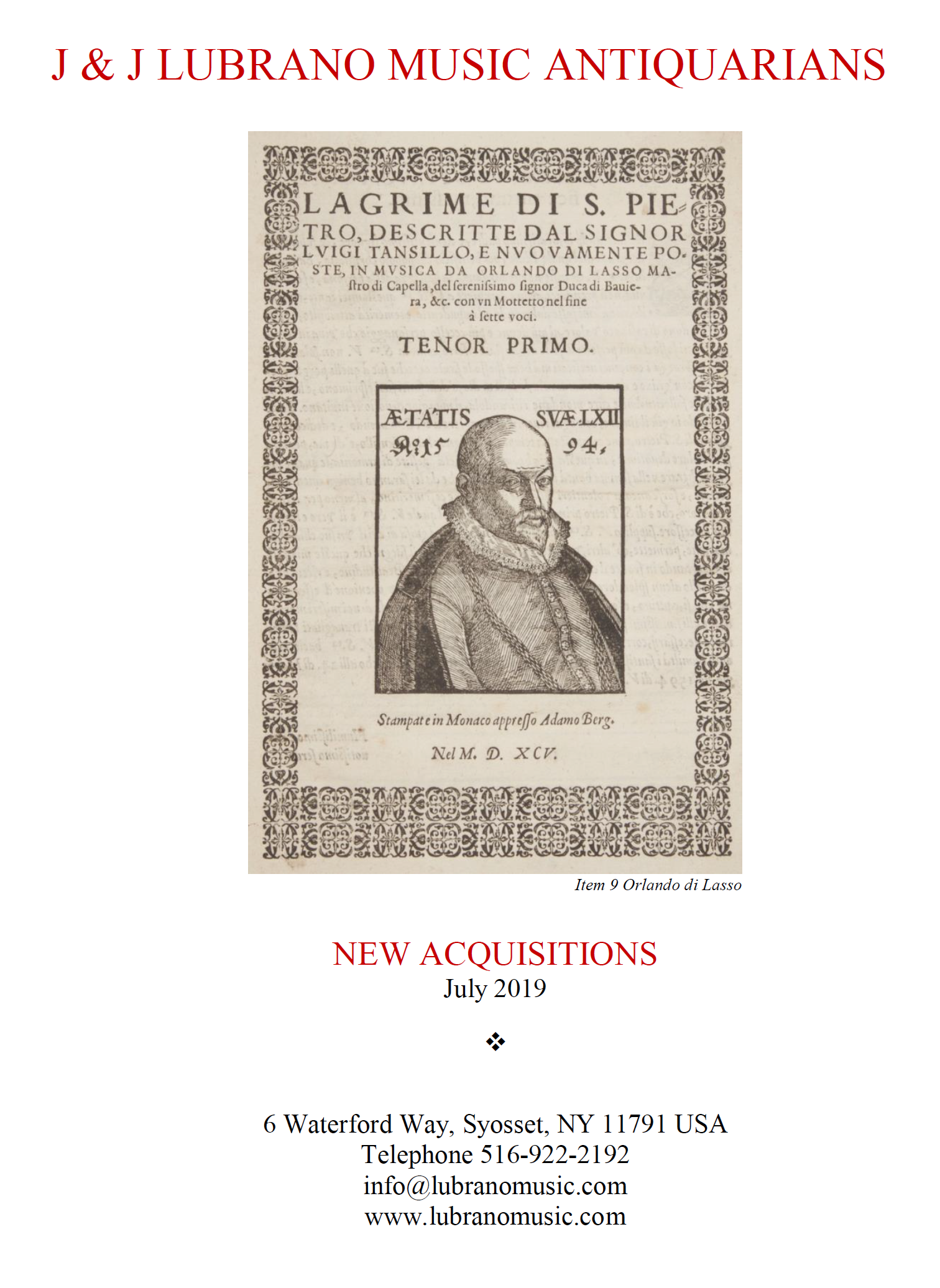 New Acquisitions July 2019