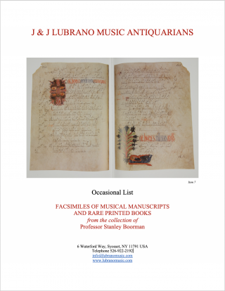 Facsimiles of Musical Manuscripts and Rare Printed Books