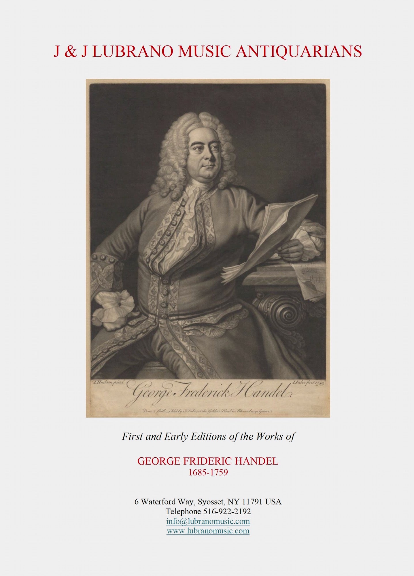 FIRST AND EARLY EDITIONS OF THE WORKS OF GEORGE FRIDERIC HANDEL