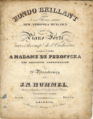 Item #14706 [Op. 98]. Rondo Brillant. Johann Nepomuk HUMMEL