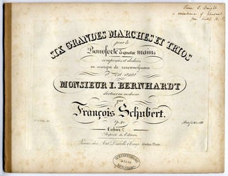 Item #21060 [D. 819]. Six Grandes Marches et Trios pour le Pianoforte à quatre mains. Franz...