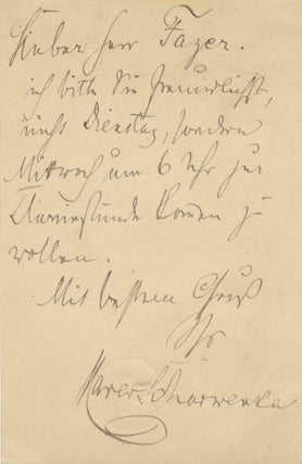 Item #21863 Autograph letter signed to Fazer. Franz Xaver SCHARWENKA