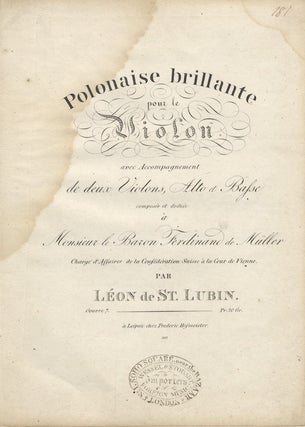 Item #22037 [Op. 7]. Polonaise brillante pour le Violon, avec Accompagnement de deux Violons,...