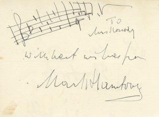 Item #22372 Autograph musical quotation signed in full. Mark HAMBOURG