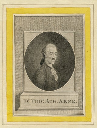 Item #22742 Half-length oval portrait stipple engraving. Thomas Augustine ARNE
