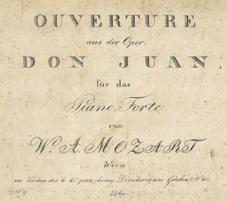 Item #23290 [K. 527]. Ouverture aus der Oper Don Juan für das Piano=Forte. Wolfgang Amadeus MOZART
