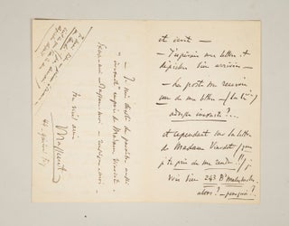 Autograph letter signed ("Massenet") mentioning Pauline Viardot