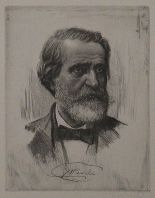 Item #23414 Soft ground bust-length etching by Ferdinand Michl (1877-1951). Giuseppe VERDI