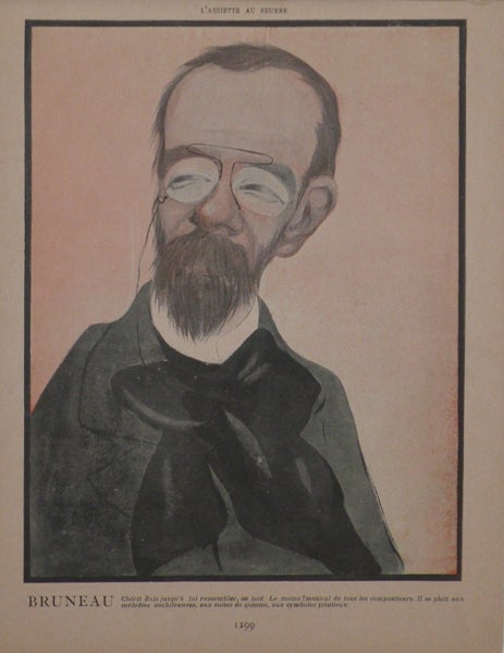 Item #23426 Portrait caricature by Aroun-al-Rascid [pseud. Umberto Brunelleschi] (1879-1949). Alfred BRUNEAU.