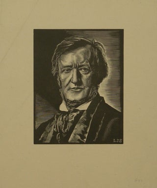Item #23431 Portrait wood engraving by Louis Joseph Soulas (1905-1954). Richard WAGNER