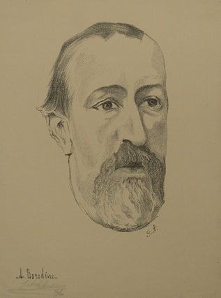 Item #23440 Fine portrait lithograph by G. Artzibaishev (fl. 20th century). Aleksandr BORODIN