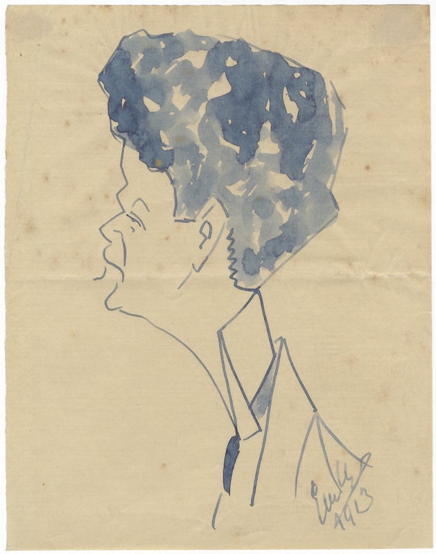 Original caricature signed believed to be of the French composer