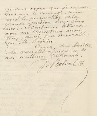 Item #23634 Two autograph letters signed "J Belval" concerning a lawsuit at the Paris Opéra....