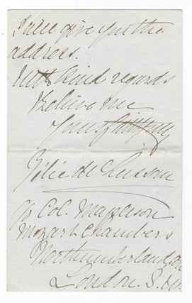Item #23644 Autograph letter signed in full to "Mr. Woolf" Zélie DE LUSSAN