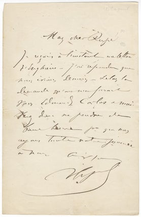 Item #23722 Three autograph letters signed "V Capoul," most probably to composer Georges Rupé....