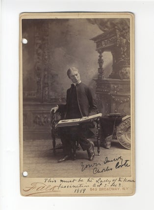Item #23844 Cabinet card photograph signed in full. Ca. 1889. Charles fl. late 19th century CORTE