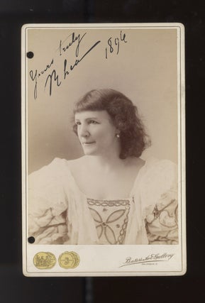 Item #23848 Cabinet card photograph signed "Yours truly Reha 1896" Hortense RHÉA