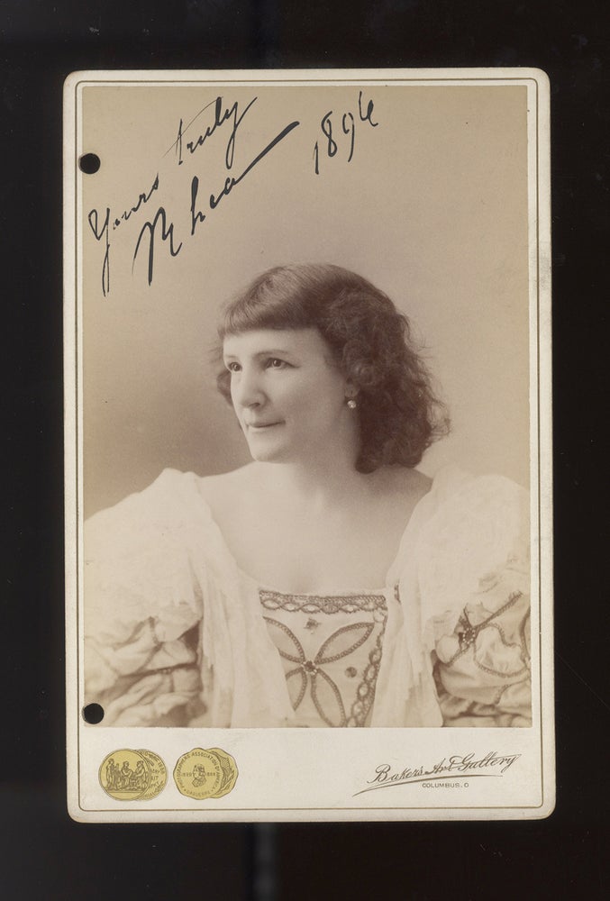 Item #23848 Cabinet card photograph signed "Yours truly Reha 1896" Hortense RHÉA.