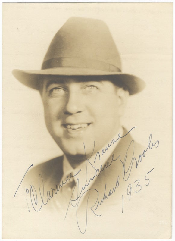 Item #23891 Photograph signed in full, dated, and inscribed to "To Clarence Krause sincerely Richard Crooks 1935" Richard CROOKS.