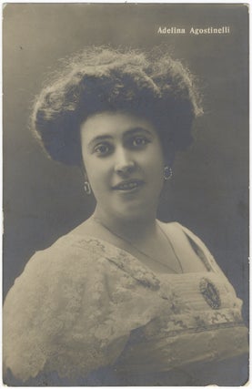 Item #24021 Postcard photograph signed in full and inscribed in red ink on verso. Adelina...