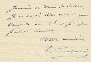 Item #24135 Autograph letter signed "E. Frezzolini" to the French music publisher Marie Escudier....