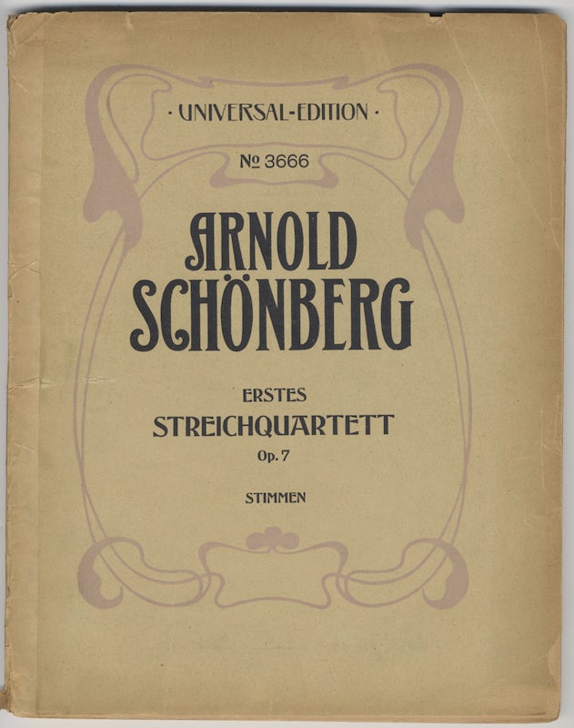 Item #24203 [Op. 7]. Quartett für zwei Violinen, Viola und Violoncello Op. 7. [Parts]. Arnold SCHOENBERG.