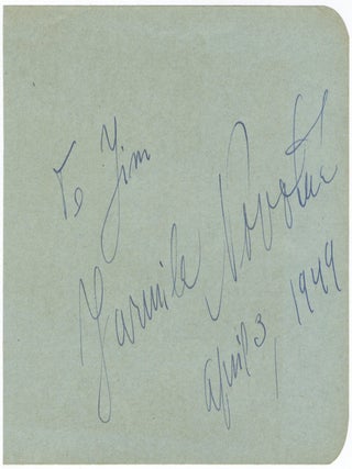Item #24299 Autograph signature. Jarmila NOVOTNÁ