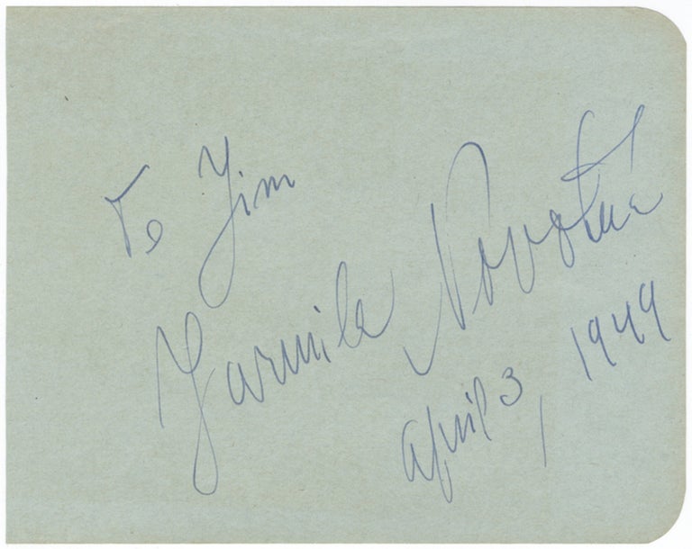 Item #24299 Autograph signature. Jarmila NOVOTNÁ.