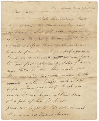 Item #24369 Autograph letter signed "B[enjamin] P Howell" to Mrs. Anna Howell, Fancy Hill [Berks...