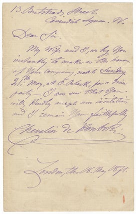 Item #24385 Two autograph letters signed, one in Kontski's hand, the other in that of. Anton de...