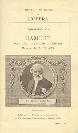 Item #24416 Souvenir program for a performance of the composer's opera Hamlet at the Théatre...