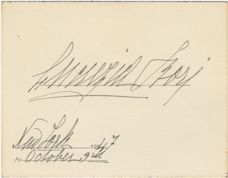 Item #24496 Autograph signature of the noted Spanish soprano. Lucrezia BORI.