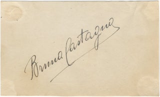 Item #24497 Autograph signature of the noted Italian mezzo-soprano. Bruna CASTAGNA