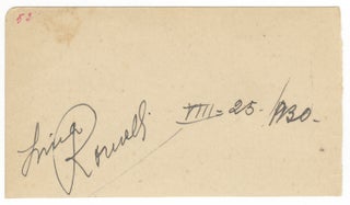 Item #24500 Autograph signature dated August 25, 1930. Lina ROMELLI