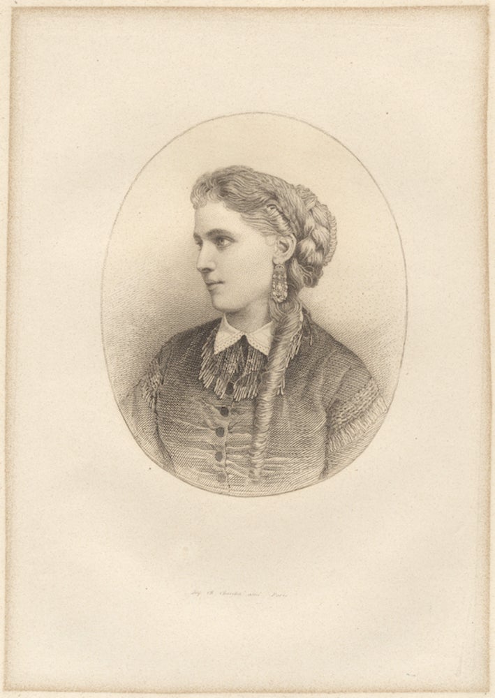 Item #24519 Bust-length portrait engraving of the noted Swedish soprano. Christine NILSSON.