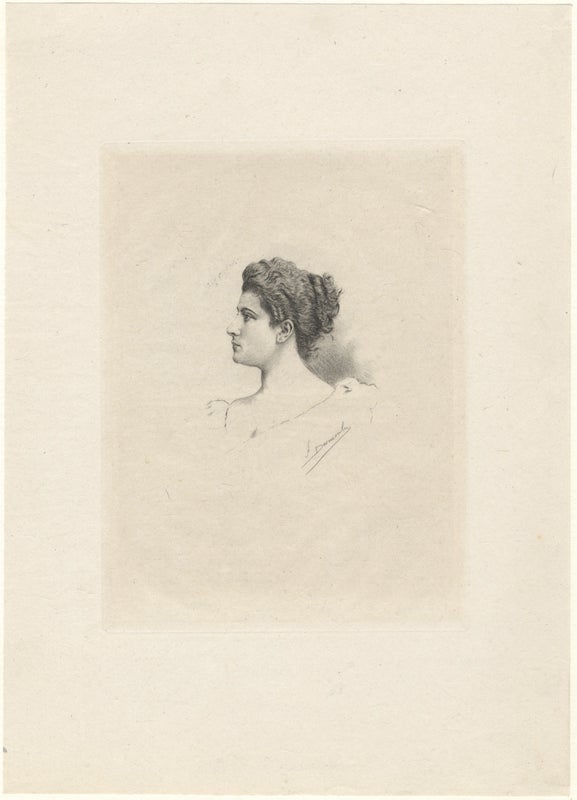 Item #24539 Fine head-and-shoulders portrait etching of the Swiss soprano by F[ernand] Desmoulin. Lucienne BRÉVAL.