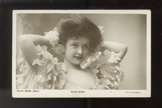 A collection of 8 postcard photographs and 1 lithographic portrait of prominent American and English actors and actresses active in the late 19th and early 20th centuries