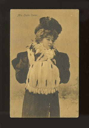 A collection of 8 postcard photographs and 1 lithographic portrait of prominent American and English actors and actresses active in the late 19th and early 20th centuries