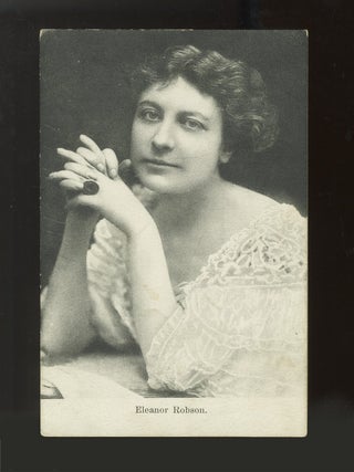 A collection of 8 postcard photographs and 1 lithographic portrait of prominent American and English actors and actresses active in the late 19th and early 20th centuries