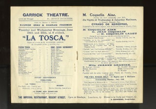 Item #24723 Program for the Garrick Theatre featuring a performance by Bernhardt of Sardou's...