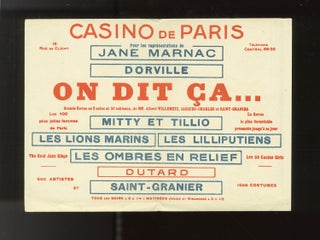 Two early 20th-century broadside announcements for theatrical performances in Paris