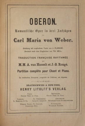 Item #24731 Oberon. Romantische Oper in drei Aufzügen... Dichtung mit englischem Texte von J....