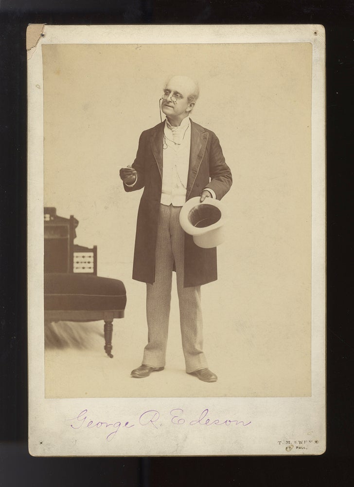 Item #24735 Oversize cabinet card photograph of the noted Broadway comic actor and stage manager. George R. d. 1899 EDESON.
