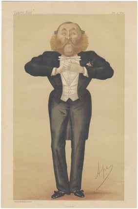 Item #24791 Chromolithographic portrait by Ape (Carlo Pellegrini 1839-1889) entitled "Cotillon"...