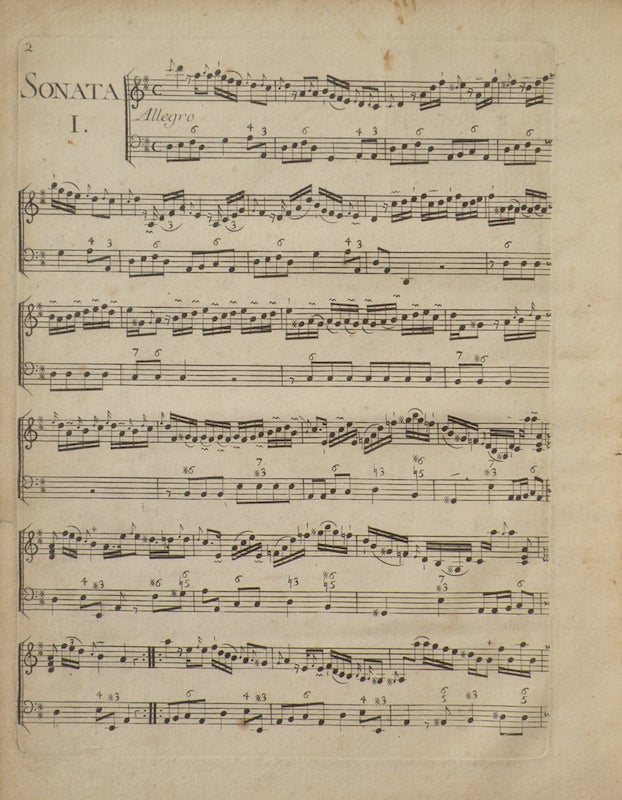 Item #25148 [Op. 1A]. [Sei Sonate a Violino Solo e Basso dedicate A Sua Eccellenza Il Signor Principe Don Lorenzo Corsini... Gravee par Melle Vendome. Opera 1A.]. [Score]. Domenico FERRARI.