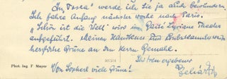 Item #25305 Autograph note signed "Lehár Fr" to Maria Jeritza. Franz LEHÁR