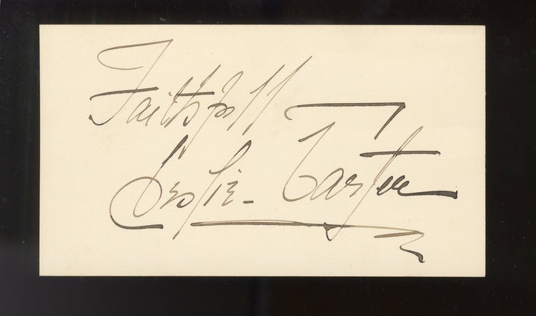 Item #25328 Autograph signature and inscription. Leslie Mrs CARTER.